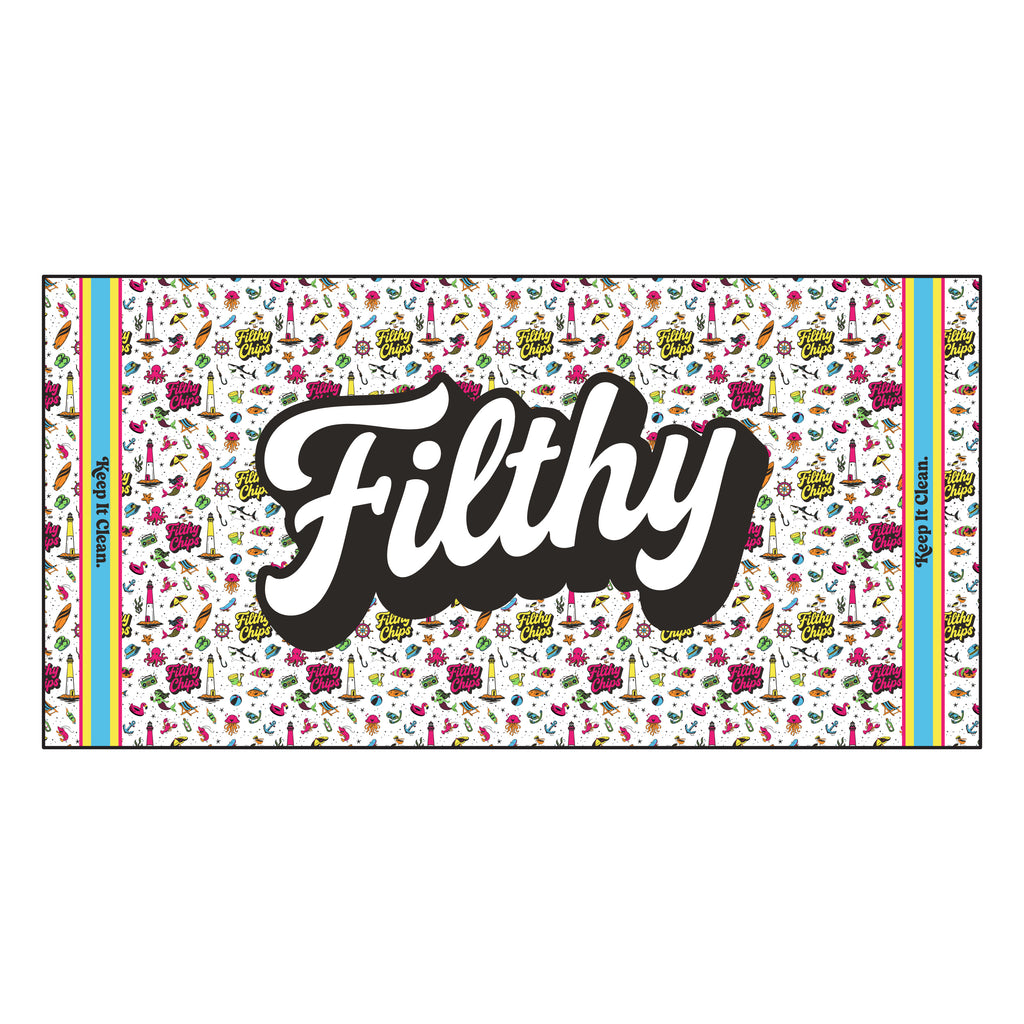 Filthy Chips × Flow Society “Keep It Clean” Beach Towel