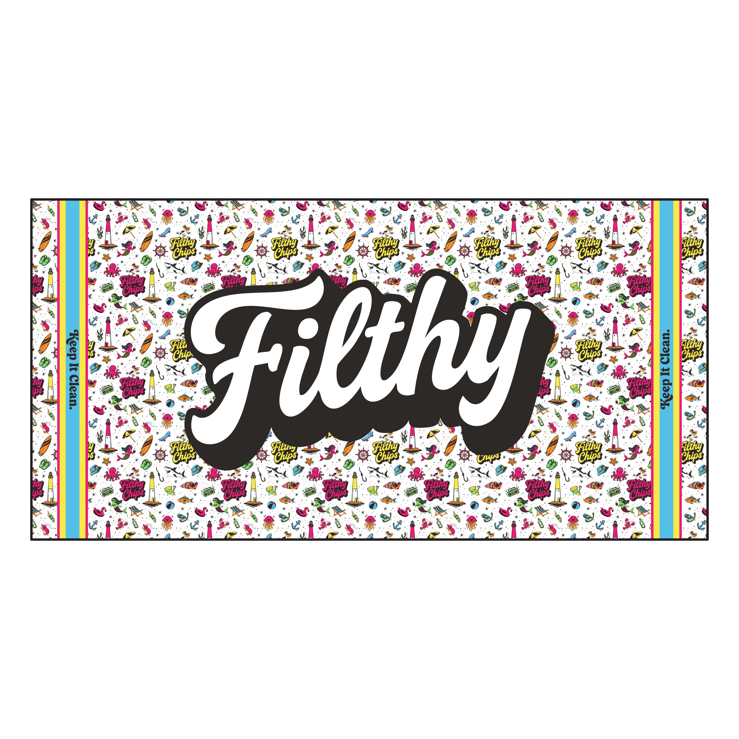 Filthy Chips × Flow Society “Keep It Clean” Beach Towel
