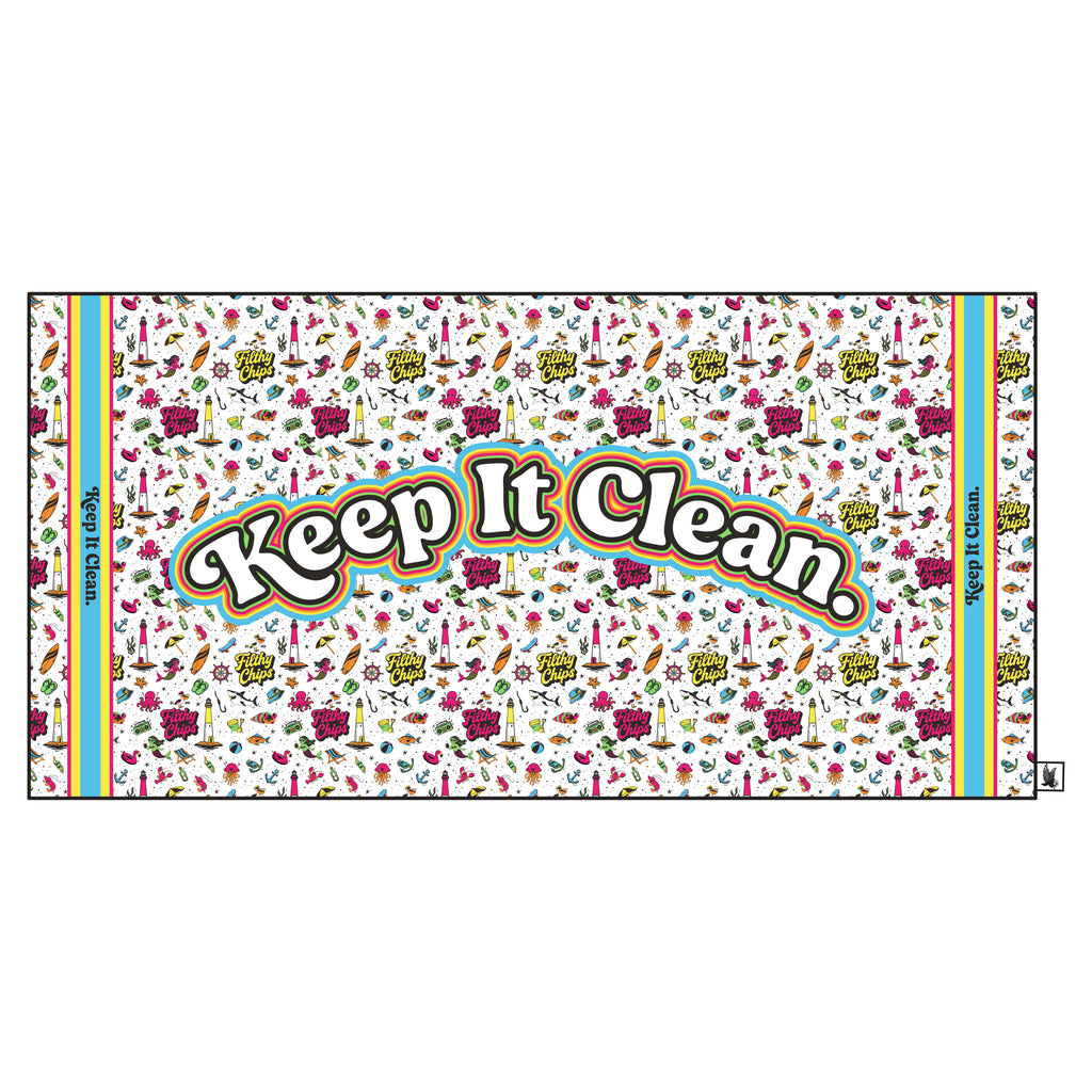 Filthy Chips × Flow Society “Keep It Clean” Beach Towel