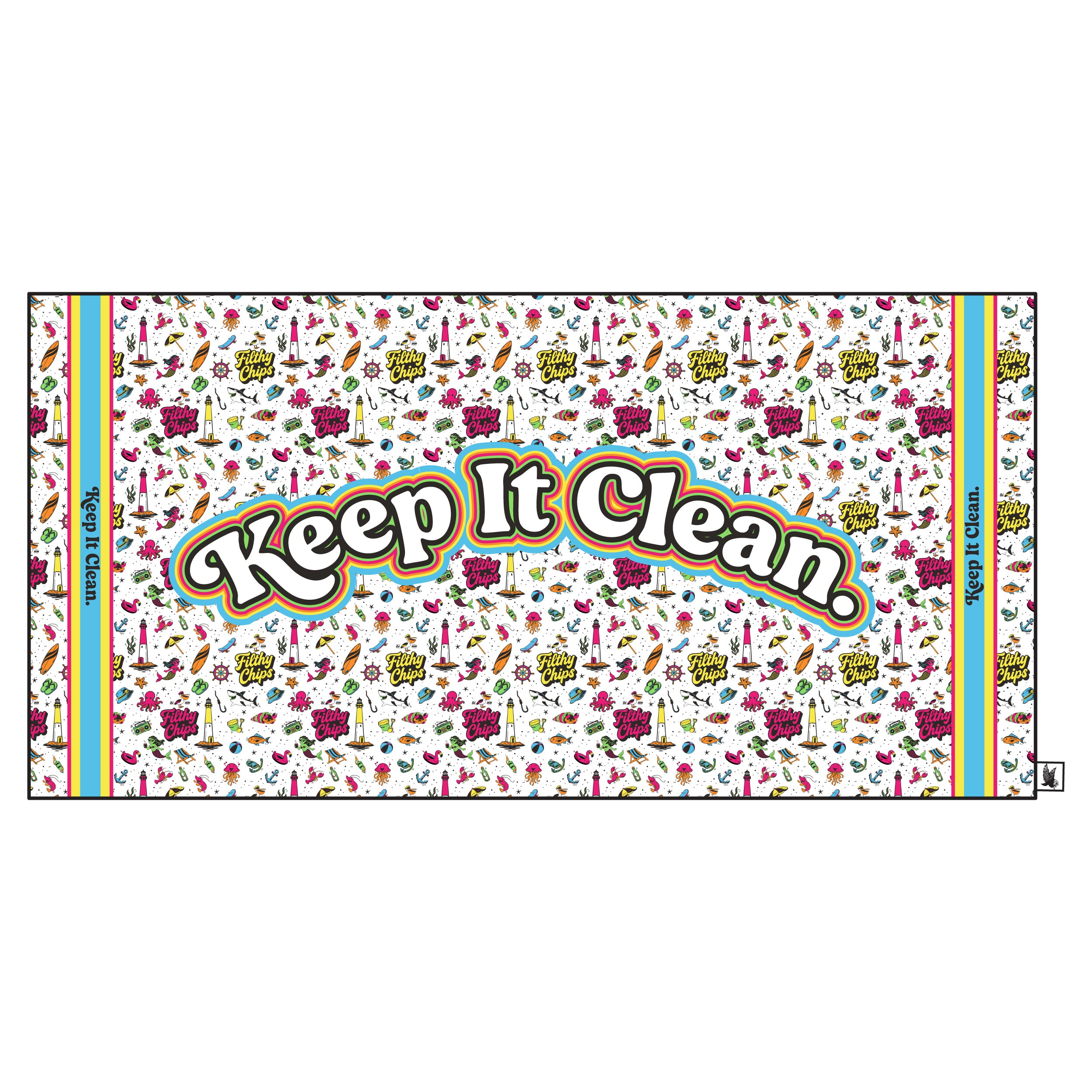 Filthy Chips × Flow Society “Keep It Clean” Beach Towel