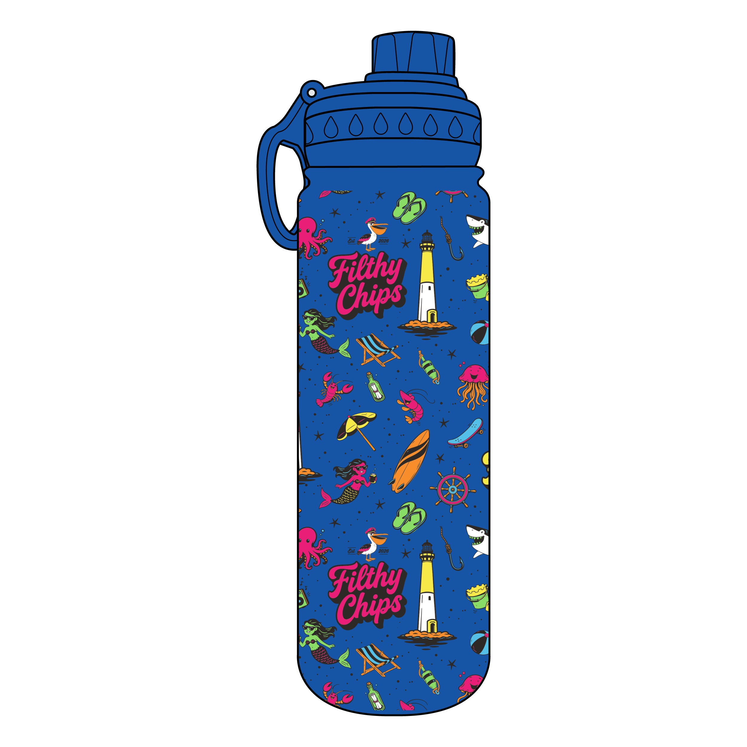 Filthy Chips × Flow Society Logo Water Bottle