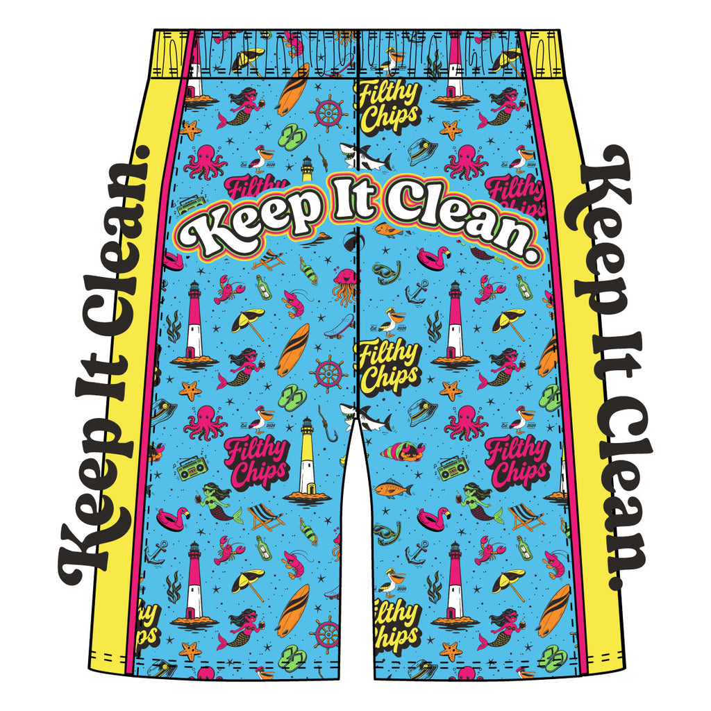 Filthy Chips × Flow Society “Keep It Clean” Shorts