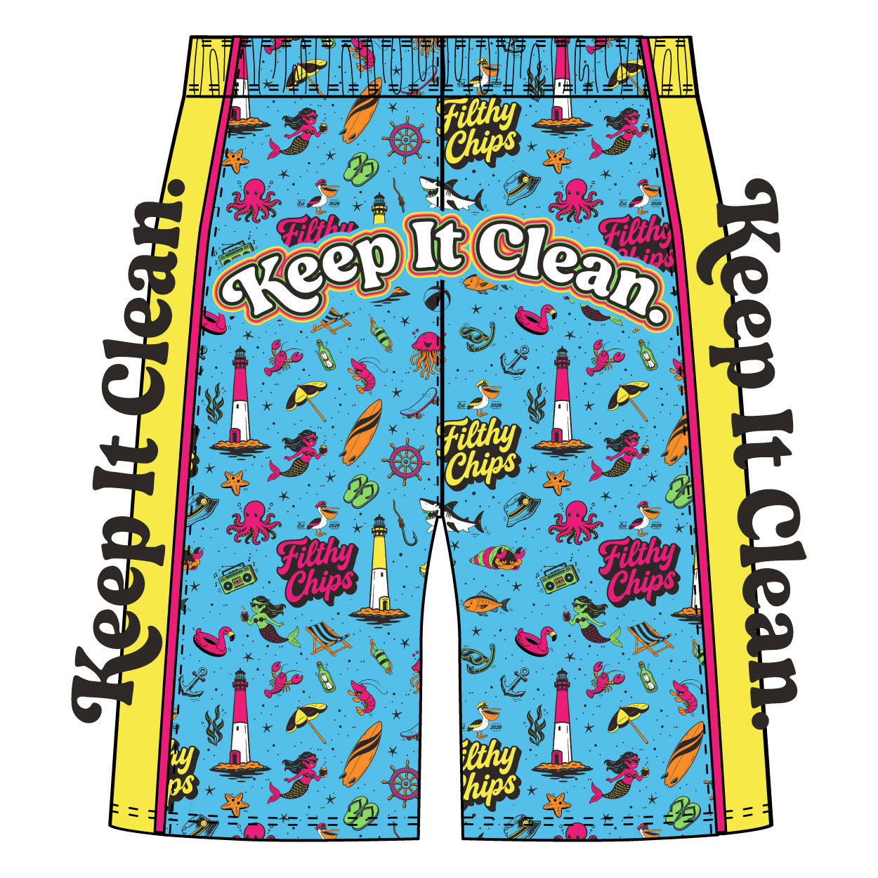 Filthy Chips × Flow Society “Keep It Clean” Shorts