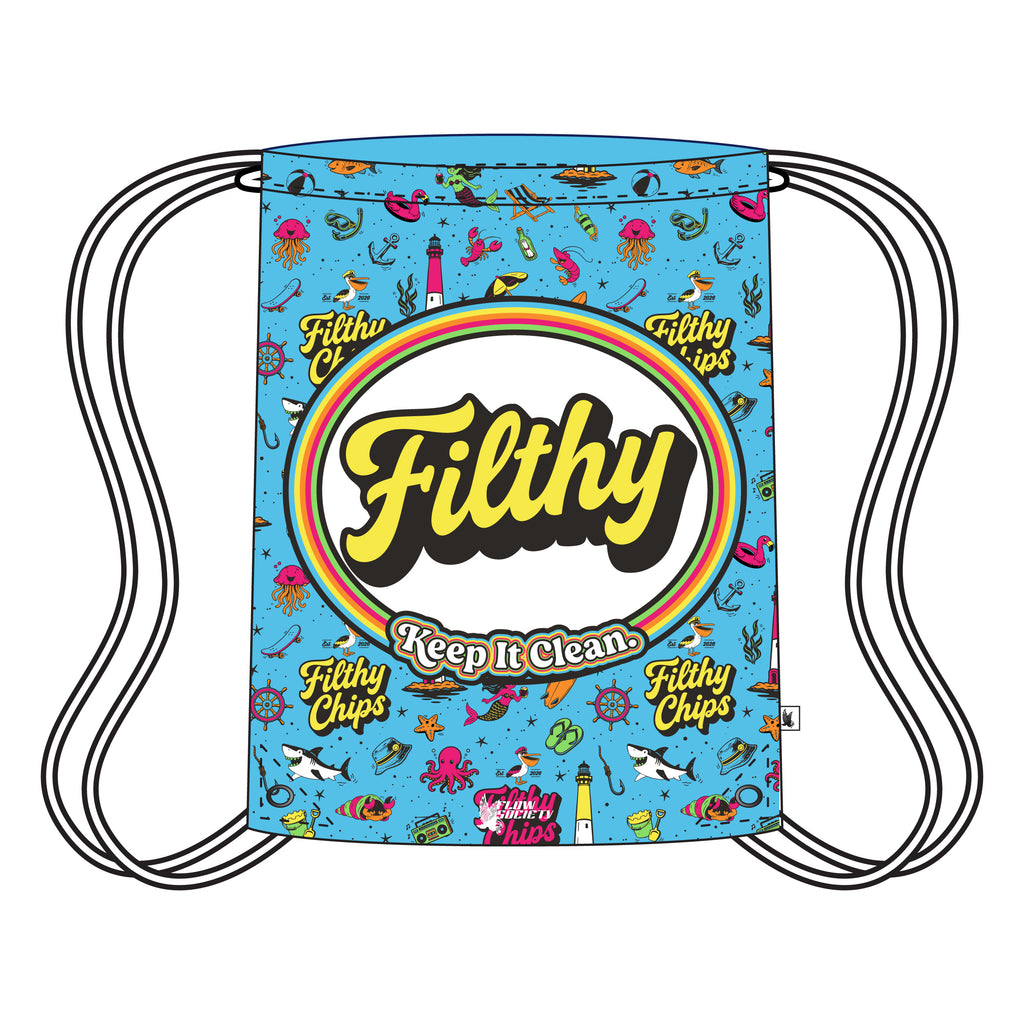 Filthy Chips × Flow Society “Keep It Clean” Drawstring Bag
