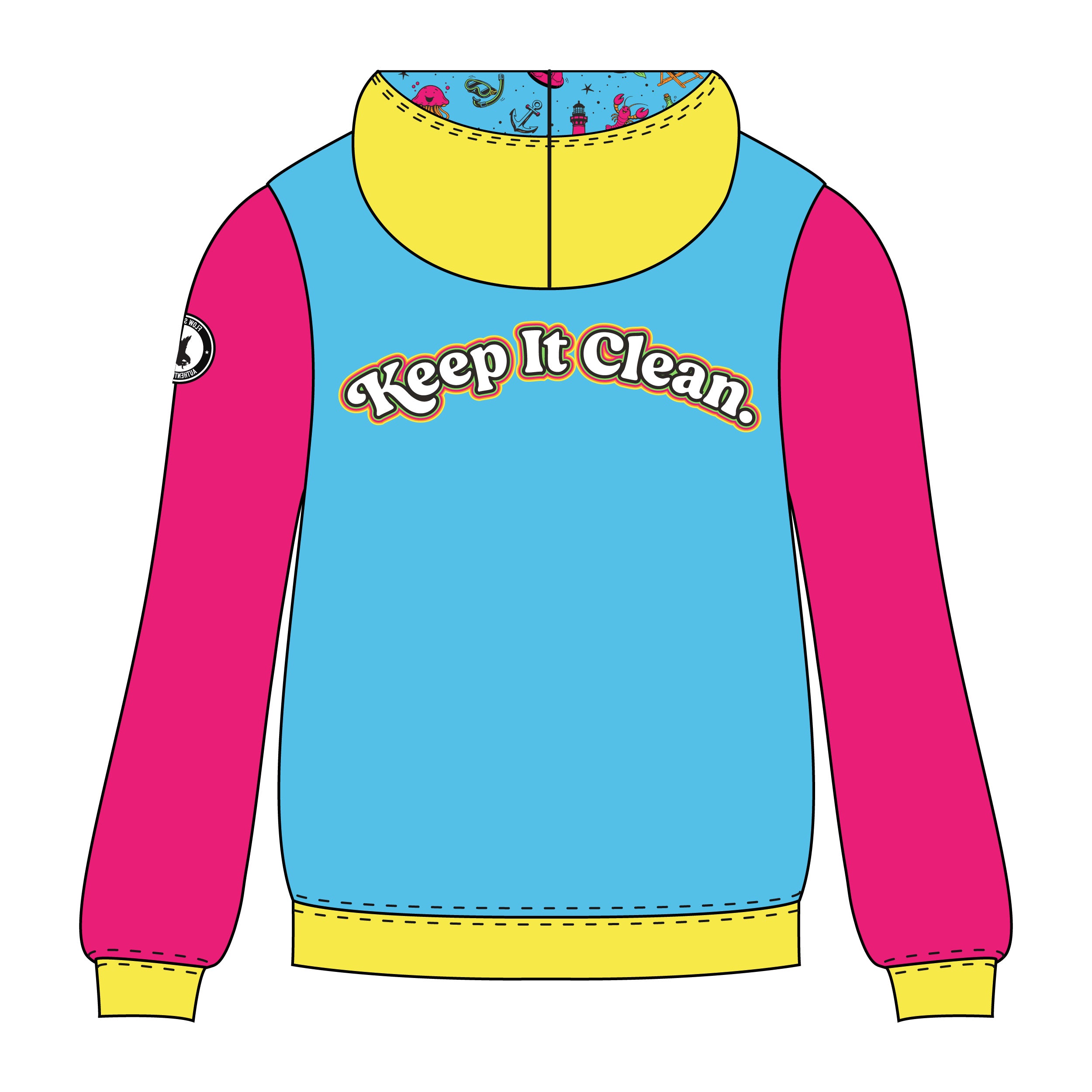 Filthy Chips × Flow Society “Keep It Clean” Zippered Hoodie
